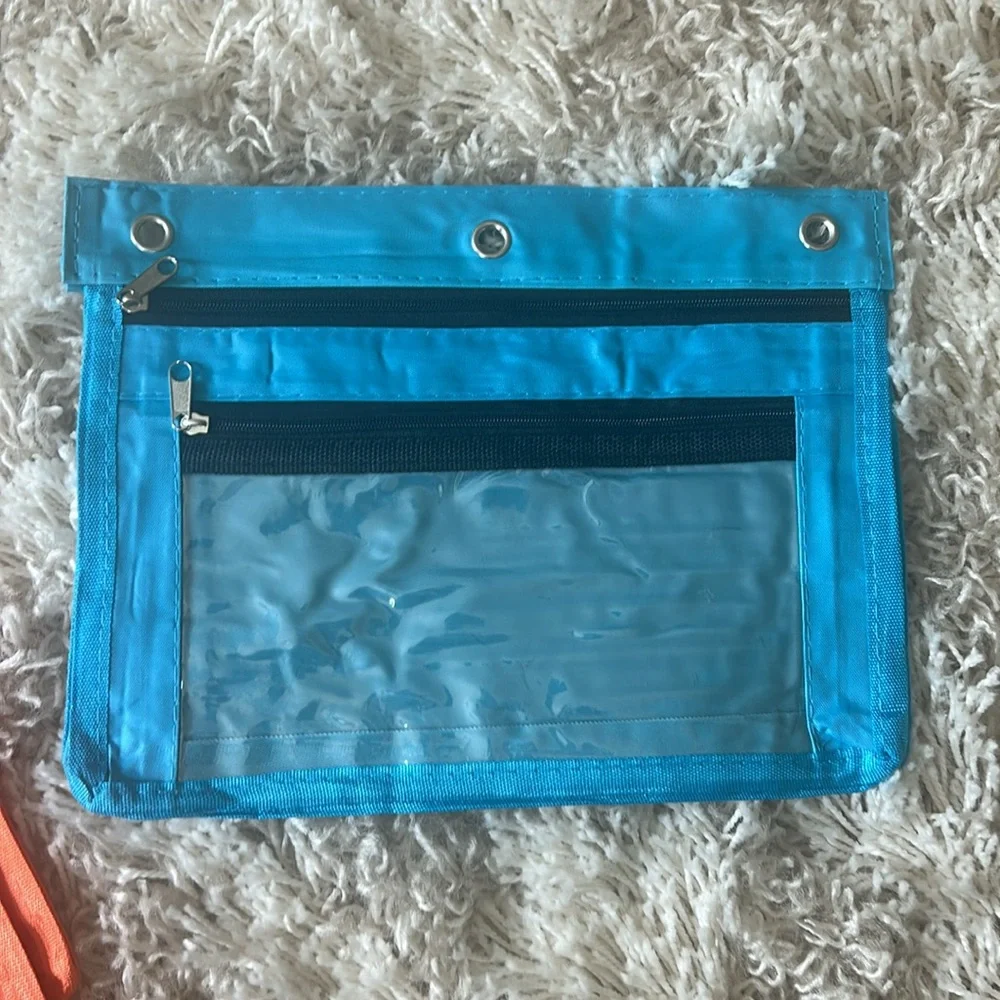 Colorful Transparent Zipper pencil Pouch Sets.  20 total pouches